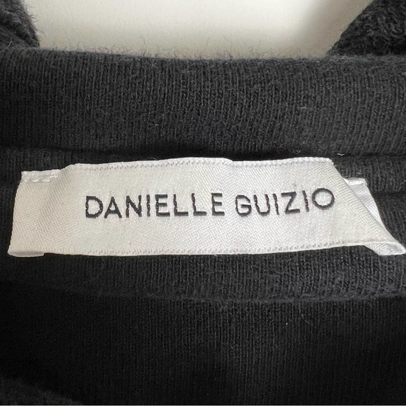 Danielle Guizio Exposed Seam Cropped Hoodie Sweatshirt Black - Picture 5 of 8